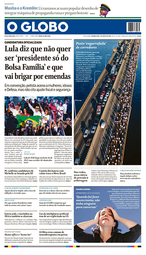 Prima pagina O Globo di oggi - Quotidiano estero