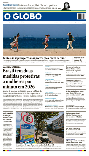 Prima pagina O Globo di oggi - Quotidiano estero