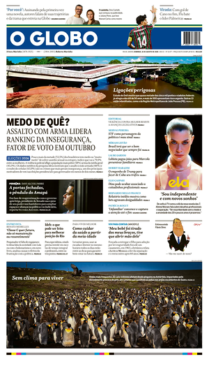Prima pagina O Globo di oggi - Quotidiano estero