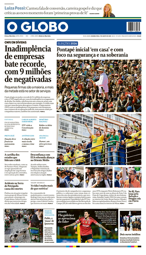 Prima pagina O Globo di oggi - Quotidiano estero