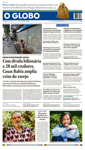Prima pagina O Globo di oggi - Quotidiano estero