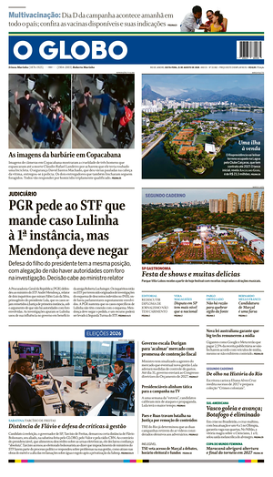 Prima pagina O Globo di oggi - Quotidiano estero