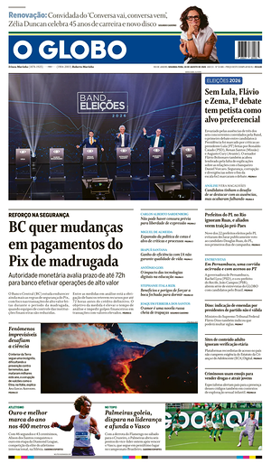 Prima pagina O Globo di oggi - Quotidiano estero