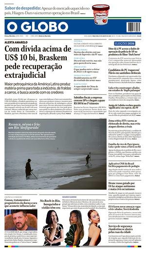 Prima pagina O Globo di oggi - Quotidiano estero