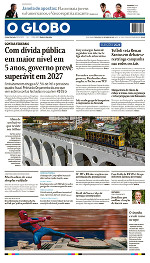 Prima pagina O Globo di oggi - Quotidiano estero