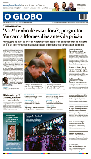 Prima pagina O Globo di oggi - Quotidiano estero