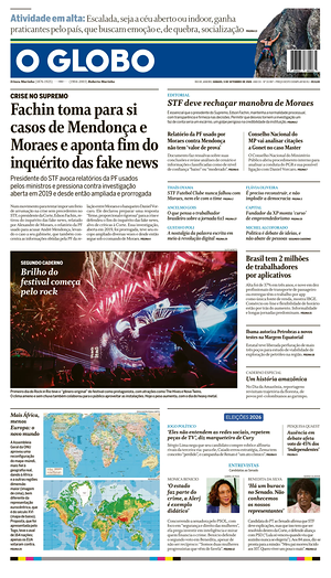 Prima pagina O Globo di oggi - Quotidiano estero