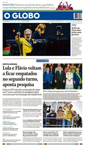 Prima pagina O Globo di oggi - Quotidiano estero