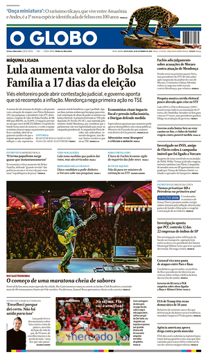 Prima pagina O Globo di oggi - Quotidiano estero