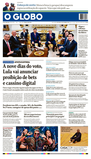 Prima pagina O Globo di oggi - Quotidiano estero