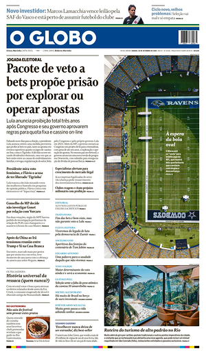 Prima pagina O Globo di oggi - Quotidiano estero