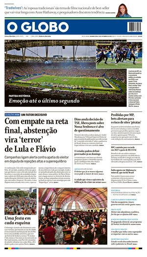 Prima pagina O Globo di oggi - Quotidiano estero