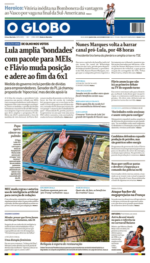 Prima pagina O Globo di oggi - Quotidiano estero