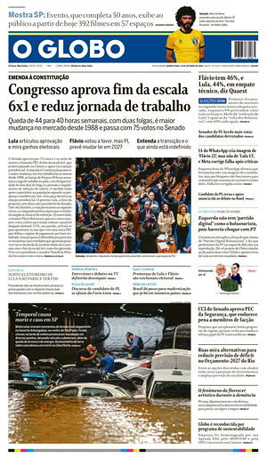 Prima pagina O Globo di oggi - Quotidiano estero