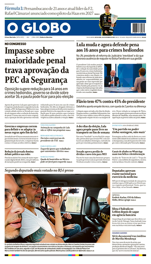 Prima pagina O Globo di oggi - Quotidiano estero