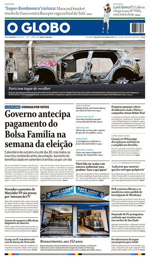 Prima pagina O Globo di oggi - Quotidiano estero