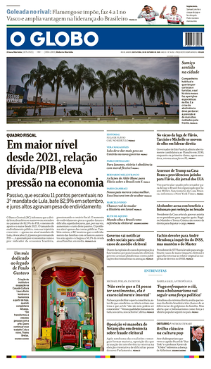 Prima pagina O Globo di oggi - Quotidiano estero