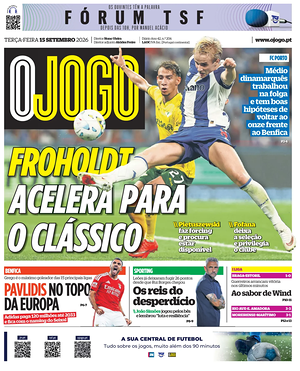 Capa de O Jogo de hoje - Jornal desporto