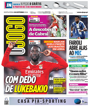 Capa de O Jogo de hoje - Jornal desporto