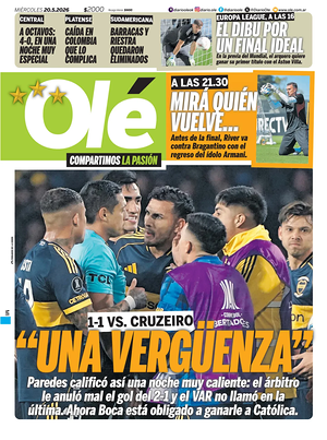 Prima pagina Olé di oggi - Quotidiano deportes