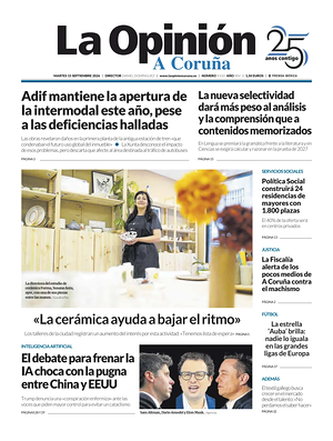 Prima pagina La Opinion de A Coruña di oggi - Quotidiano regional