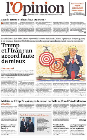 Une de L'Opinion du jour - Journal national