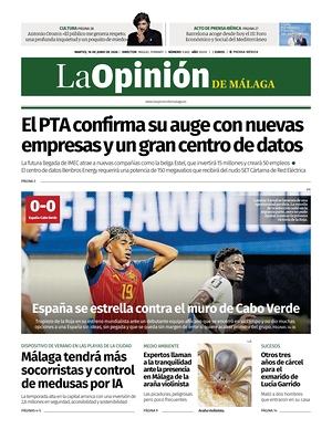 Prima pagina La Opinión de Málaga di oggi - Quotidiano regional