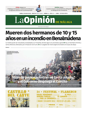 Prima pagina La Opinión de Málaga di oggi - Quotidiano regional