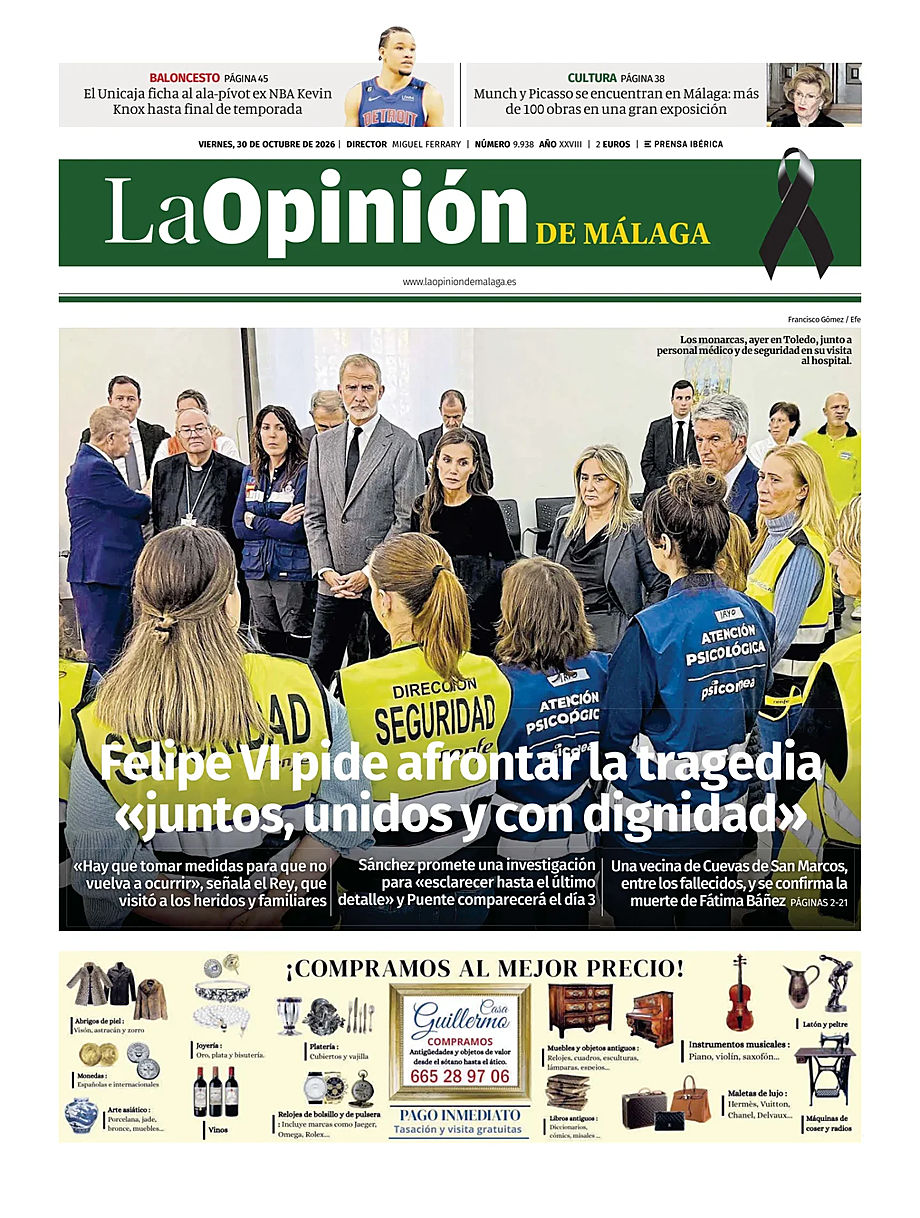 Portada La Opinión de Málaga de hoy - Quiosco 30 octubre 2026