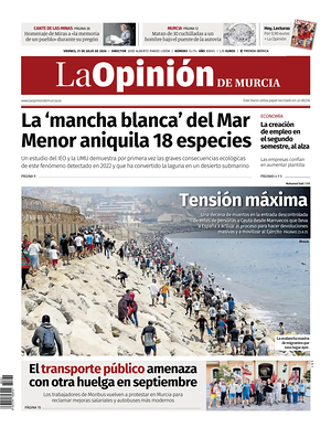 Prima pagina La Opinion de Murcia di oggi - Quotidiano regional