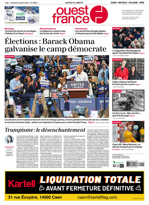 Une de Ouest-France (Caen) du jour - Journal régional
