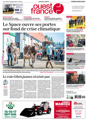 Une de Ouest-France (Rennes Nord-Ouest) du jour - Journal régional