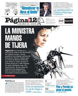 Prima pagina Página 12 di oggi - Quotidiano nacionales