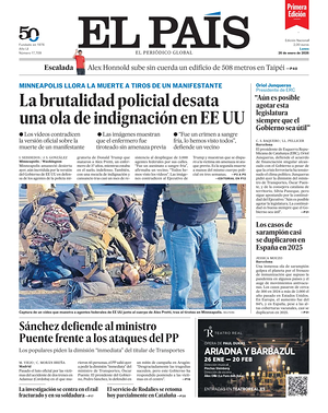 Prima pagina EL PAIS primera edicion di oggi - Quotidiano estero