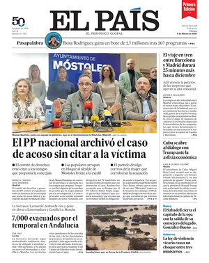 Prima pagina EL PAIS primera edicion di oggi - Quotidiano estero
