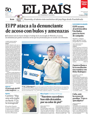 Prima pagina EL PAIS primera edicion di oggi - Quotidiano estero
