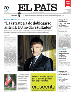 Prima pagina EL PAIS primera edicion di oggi - Quotidiano estero
