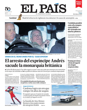Prima pagina EL PAIS primera edicion di oggi - Quotidiano estero