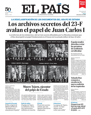 Prima pagina EL PAIS primera edicion di oggi - Quotidiano estero