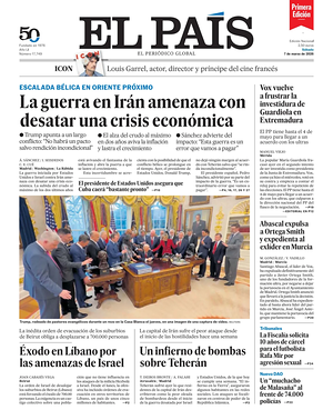 Prima pagina EL PAIS primera edicion di oggi - Quotidiano estero