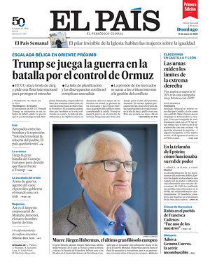 Prima pagina EL PAIS primera edicion di oggi - Quotidiano estero