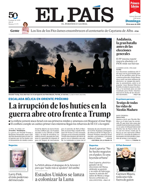 Prima pagina EL PAIS primera edicion di oggi - Quotidiano estero