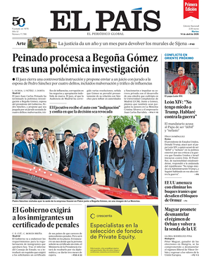 Prima pagina EL PAIS primera edicion di oggi - Quotidiano estero