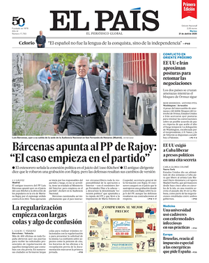 Prima pagina EL PAIS primera edicion di oggi - Quotidiano estero