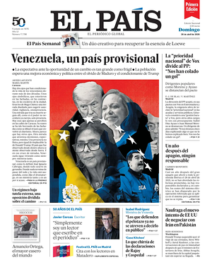 Prima pagina EL PAIS primera edicion di oggi - Quotidiano estero