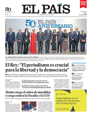 Prima pagina EL PAIS primera edicion di oggi - Quotidiano estero