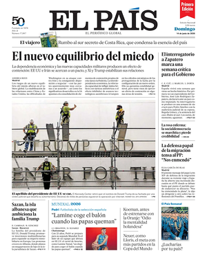 Prima pagina EL PAIS primera edicion di oggi - Quotidiano estero