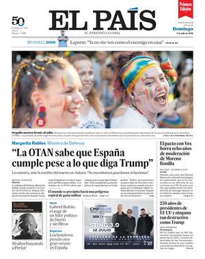 Prima pagina EL PAIS primera edicion di oggi - Quotidiano estero