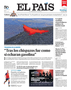 Prima pagina EL PAIS primera edicion di oggi - Quotidiano estero