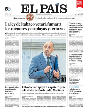 Prima pagina EL PAIS primera edicion di oggi - Quotidiano estero